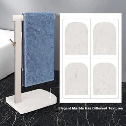 BathAce Hand Towel Holder, Hand Towel Stand For Bathroom With Marble Base, 304 Stainless Steel Stand L Shape Hand Towel Rack Free-Standing Towel Bar For Bathroom Kitchen Countertop, Chrome -Songmics Furniture Shop 51LwGFVkEcL