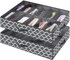 Under Bed Shoe Storage Organizer,Closet Shoes Storage Boxes Bin Container (2 Pack Fits 24 Pairs) With Clear Cover And Reinforced Handle For Sneakers,Clothes, Toys, Gray With Printing 14 Under Bed Shoe Storage Organizer,Closet Shoes Storage Boxes Bin Container (2 Pack Fits 24 Pairs) With Clear Cover And Reinforced Handle For Sneakers,Clothes, Toys, Gray With Printing -Songmics Furniture Shop 51Lzy4WFBWL. AC