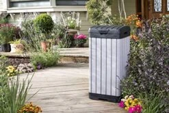 Keter Rockford Resin 38 Gallon Trash Can With Lid And Drip Tray For Easy Cleaning - Perfect For Patios, Kitchens, And Outdoor Entertaining -Songmics Furniture Shop 51MD1B9EFUL