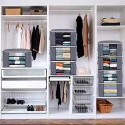 Clothing Storage Bag,3 Pack Large Capacity Clothes Storage Bag Organizer With Reinforced Handle Thick Fabric For Comforters,Storage Bin Blankets,Bedding,Foldable With Sturdy Zipper,Clear Window, 90L,Grey 11 Clothing Storage Bag,3 Pack Large Capacity Clothes Storage Bag Organizer With Reinforced Handle Thick Fabric For Comforters,Storage Bin Blankets,Bedding,Foldable With Sturdy Zipper,Clear Window, 90L,Grey -Songmics Furniture Shop 51MJV0e8FlS