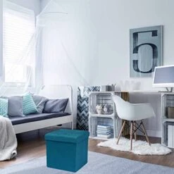 Sorbus Storage Ottoman Bench – Collapsible/Folding Bench Chest With Cover – Perfect Toy And Shoe Chest, Hope Chest, Pouffe Ottoman, Seat, Foot Rest, – Contemporary Faux Suede (Teal) 10 Sorbus Storage Ottoman Bench – Collapsible/Folding Bench Chest With Cover – Perfect Toy And Shoe Chest, Hope Chest, Pouffe Ottoman, Seat, Foot Rest, – Contemporary Faux Suede (Teal) -Songmics Furniture Shop 51MPzyTbnsL