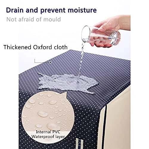 Clothes Storage Bag 100L Large Capacity Organizer With Reinforced Handle Thick Fabric For Comforters, Blankets, Bedding, Foldable With Sturdy Zipper, Clear Window, 3 Fixed Folding Steel Frames (2 Pack) 5 Clothes Storage Bag 100L Large Capacity Organizer With Reinforced Handle Thick Fabric For Comforters, Blankets, Bedding, Foldable With Sturdy Zipper, Clear Window, 3 Fixed Folding Steel Frames (2 Pack) - Image 5