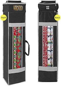 ProPik Holiday Wrapping Paper Storage Organizer Bag With Pocket And Handles Including Hanging Loop Heavy Duty Material With Clear Window 47 X 10 X 10 Inch Fits 40 Inch Long Rolls (Black, 1 Count) -Songmics Furniture Shop 51MWEmheOpL. AC