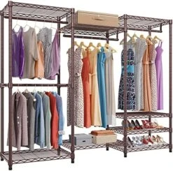 VIPEK V5 Portable Closet Wardrobe Heavy Duty Clothes Rack, Freestanding Clothing Rack With 4 Hang Rods & 8 Shelves, Adjustable Custom Closet Rack, 68.9" L X 15.7" W X 76.4" H, Max Load 800LBS, Black 17 VIPEK V5 Portable Closet Wardrobe Heavy Duty Clothes Rack, Freestanding Clothing Rack With 4 Hang Rods & 8 Shelves, Adjustable Custom Closet Rack, 68.9" L X 15.7" W X 76.4" H, Max Load 800LBS, Black -Songmics Furniture Shop 51MYzubxKAL. AC