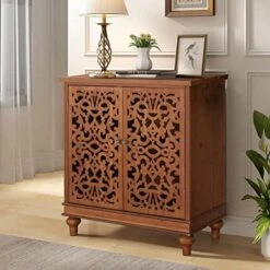 PHI VILLA Buffet Cabinet Sideboard Accent Cabinet With Doors Corner Cabinet Windowpane 2-Door Cabinet For Entryway Dining Room Living Room Console Table Storage Cabinet… -Songmics Furniture Shop 51MZxQdXzNL. AC