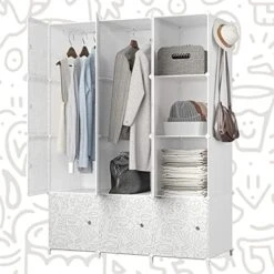JOISCOPE Portable Closet For Hanging Clothes, Combination Armoire, Modular Cabinet For Space Saving, Ideal Storage Organizer Cube For Books, Toys, 8 Cubes 22 JOISCOPE Portable Closet For Hanging Clothes, Combination Armoire, Modular Cabinet For Space Saving, Ideal Storage Organizer Cube For Books, Toys, 8 Cubes -Songmics Furniture Shop 51MfQQ1E1uL. AC