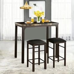 VECELO 5 Piece Kitchen Table Room,Dinette,Breakfast Nook,Industrial Style 4, Vintage Brown, Dining Set For 4 -Songmics Furniture Shop 51MhqPHdl1L. AC