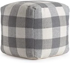 Anji Mountain Square Pouf , 22" X 22" X 17", Gray -Songmics Furniture Shop 51Mio J9YUL. AC