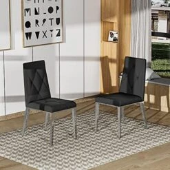 Ufurpie Dining Room Chairs With Velvet Fabric Dining Chairs Set Of 2 With Chrome Legs,Backrest And Button Velvet Fabric Design,Luxury Home Furniture For Dining Room And Kitchen(Set Of 2) (Grey) -Songmics Furniture Shop 51MjRQdPmcL. AC