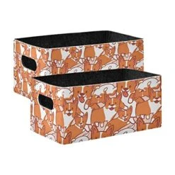 Cute Corgi Storage Basket Felt Storage Bin Collapsible Shelves Basket Decorative Baskets Organizer For Kids Bedroom Magazine
