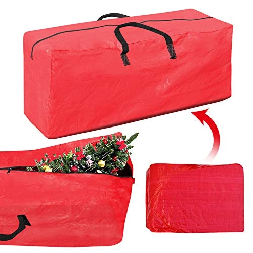 BenefitUSA Heavy Duty Large Artificial Christmas Tree Storage Bag For Clean Up Holiday RED Up To 8ft 2 BenefitUSA Heavy Duty Large Artificial Christmas Tree Storage Bag For Clean Up Holiday RED Up To 8ft - Image 2