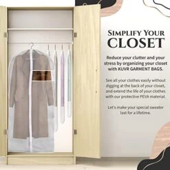 KUVR Clear Garment Bags For Hanging Clothes Dress Bags Suit Bags For Closet Storage – Zippered Clothes Cover - Hanging Garment Bags For Dance Costumes Clothing Protector – 24” X 40” 6 Pack -Songmics Furniture Shop 51MqZUkeqcL