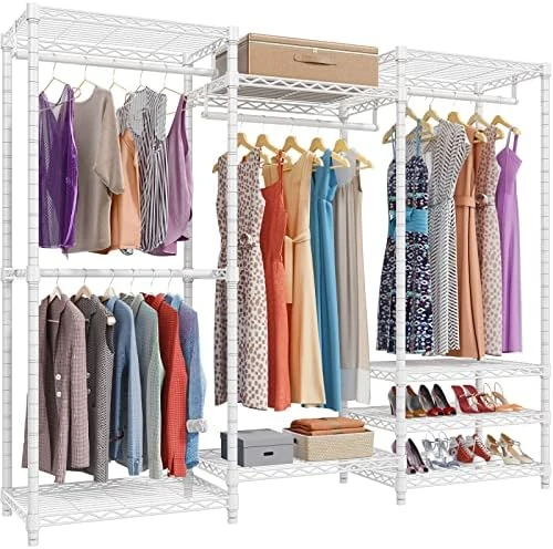 VIPEK V5 Portable Closet Wardrobe Heavy Duty Clothes Rack, Freestanding Clothing Rack With 4 Hang Rods & 8 Shelves, Adjustable Custom Closet Rack, 68.9" L X 15.7" W X 76.4" H, Max Load 800LBS, Black 11 VIPEK V5 Portable Closet Wardrobe Heavy Duty Clothes Rack, Freestanding Clothing Rack With 4 Hang Rods & 8 Shelves, Adjustable Custom Closet Rack, 68.9" L X 15.7" W X 76.4" H, Max Load 800LBS, Black - Image 11