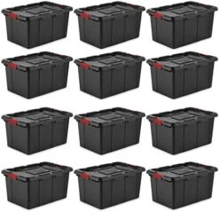 Sterilite 14649006 15 Gallon/57 Liter Industrial Tote, Black Lid & Base W/ Racer Red Latches, 6-Pack 18 Sterilite 14649006 15 Gallon/57 Liter Industrial Tote, Black Lid & Base W/ Racer Red Latches, 6-Pack -Songmics Furniture Shop 51MurU5aVuL. AC