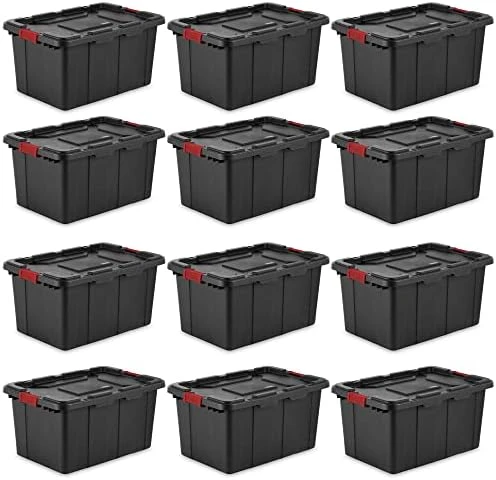 Sterilite 14649006 15 Gallon/57 Liter Industrial Tote, Black Lid & Base W/ Racer Red Latches, 6-Pack 8 Sterilite 14649006 15 Gallon/57 Liter Industrial Tote, Black Lid & Base W/ Racer Red Latches, 6-Pack - Image 8