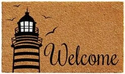Calloway Mills 102491729 Lighthouse Welcome Doormat Natural, Black -Songmics Furniture Shop 51N0nesFveL. AC