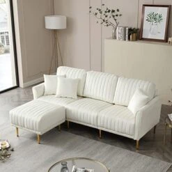 KIVENJAJA Velvet Loveseat Sofa, Channel Tufted 2-Seater Small Couch, Modern Love Seat With 2 Pillows For Living Room Bedroom Apartment, 55”W (Beige) 21 KIVENJAJA Velvet Loveseat Sofa, Channel Tufted 2-Seater Small Couch, Modern Love Seat With 2 Pillows For Living Room Bedroom Apartment, 55”W (Beige) -Songmics Furniture Shop 51N0yqaMXL. AC