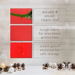 CLOZZERS 2 Pack Christmas Wreath And Garland Bag With Durable Zippered Closure And Sturdy Handles, For Wreaths Up To 30” Inches, Heavy Duty, Tear Proof And Water Resistant, Red 9 CLOZZERS 2 Pack Christmas Wreath And Garland Bag With Durable Zippered Closure And Sturdy Handles, For Wreaths Up To 30” Inches, Heavy Duty, Tear Proof And Water Resistant, Red -Songmics Furniture Shop 51N2ZbCfpnL