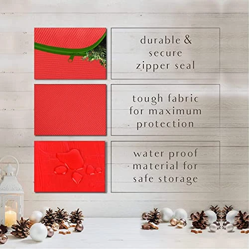 CLOZZERS 2 Pack Christmas Wreath And Garland Bag With Durable Zippered Closure And Sturdy Handles, For Wreaths Up To 30” Inches, Heavy Duty, Tear Proof And Water Resistant, Red 5 CLOZZERS 2 Pack Christmas Wreath And Garland Bag With Durable Zippered Closure And Sturdy Handles, For Wreaths Up To 30” Inches, Heavy Duty, Tear Proof And Water Resistant, Red - Image 5