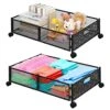Under Bed Storage, Under Bed Rolling Storage, Under Bed Storage Containers With Wheels, Metal Under Bed Shoe Storage Organizer Drawer 2 Pack, Underbed Storage Bin For Bedroom Toys Clothes Blankets