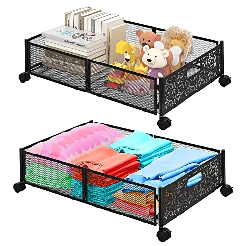 Under Bed Storage, Under Bed Rolling Storage, Under Bed Storage Containers With Wheels, Metal Under Bed Shoe Storage Organizer Drawer 2 Pack, Underbed Storage Bin For Bedroom Toys Clothes Blankets 1 Under Bed Storage, Under Bed Rolling Storage, Under Bed Storage Containers With Wheels, Metal Under Bed Shoe Storage Organizer Drawer 2 Pack, Underbed Storage Bin For Bedroom Toys Clothes Blankets