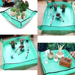 BIUWING 2PCS 39.4" X 39.4" Plant Repotting Mat Waterproof Transplanting Mat Indoor Succulent Potting Mat Portable Gardening Soil Changing And Watering Mat Square And Foldable Garden Mat -Songmics Furniture Shop 51N82lIIEfS