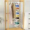 Coastal Rose Hanging Shoe Organizer For Closet, 10-Tier Shoe Organizers And Storage, Space Saving Shoe Holder Rack Hanger，Transparent