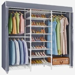 VIPEK S3C Heavy Duty Portable Closet, Adjustable Shoe Rack Wire Shelf, Large Wardrobe Organizer For Bedroom Storage, Free Standing Clothes Rack With Hanging Rod, Custom White Rack With Black Cover 13 VIPEK S3C Heavy Duty Portable Closet, Adjustable Shoe Rack Wire Shelf, Large Wardrobe Organizer For Bedroom Storage, Free Standing Clothes Rack With Hanging Rod, Custom White Rack With Black Cover -Songmics Furniture Shop 51NBnXyMlFL. AC