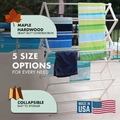 Pennsylvania Woodworks Clothes Drying Rack: Solid Maple Hard Wood Laundry Rack For Sweaters, Blouses, Lingerie & More, Durable Folding Drying Rack, Made In USA, No Assembly Needed, Large -Songmics Furniture Shop 51NFeJd3VUL