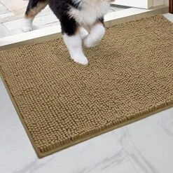 HOMEIDEAS Durable Chenille Indoor Door Mat, Soft Absorbent Mat, 24"x36", Non Slip Doormat Indoor For Entrance, Inside Mat For Entryway, Mud Room, Back Door, Patio, High Traffic Areas, Beige -Songmics Furniture Shop 51NHxZ67ocL. AC