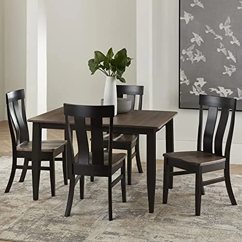 5 Piece Solid Maple Wood Dining Room Set | Full Kitchen Table Set With Table And 4 Chairs | Brown And White Rectangle Table With Eased Edge And Distressing, Extendable Table Length | Handmade In USA 10 5 Piece Solid Maple Wood Dining Room Set | Full Kitchen Table Set With Table And 4 Chairs | Brown And White Rectangle Table With Eased Edge And Distressing, Extendable Table Length | Handmade In USA - Image 10