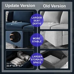 Belffin Modular Velvet Sectional Sofa With Chaise Lounge Sectional Sleeper Sofa With Storage Chaise Sofa Bed Couch For Living Room Blue… -Songmics Furniture Shop 51NRFx3BHXL