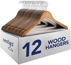 Neaties Wood Hangers 24 Pack - Grade A Wooden Hangers Bulk, Anti-Rust Swivel Hook - Non-Slip Smooth Finish - Double Notch Feature - Durable And Stylish Clothes Hangers Wood (Natural 24 Pack) 21 Neaties Wood Hangers 24 Pack - Grade A Wooden Hangers Bulk, Anti-Rust Swivel Hook - Non-Slip Smooth Finish - Double Notch Feature - Durable And Stylish Clothes Hangers Wood (Natural 24 Pack) -Songmics Furniture Shop 51NYhRz5xsL. AC