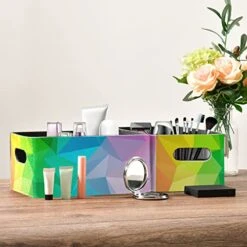 Rainbow Mosaic Storage Basket Felt Storage Bin Collapsible Towel Storage Convenient Box Organizer For Pet Supplies Magazine 7 Rainbow Mosaic Storage Basket Felt Storage Bin Collapsible Towel Storage Convenient Box Organizer For Pet Supplies Magazine -Songmics Furniture Shop 51NmEnSAsDL
