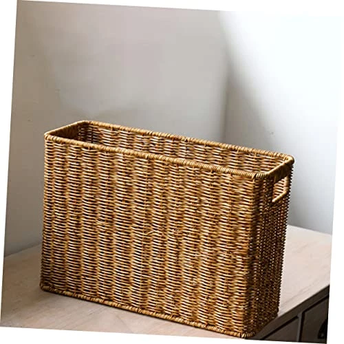 CAXUSD Magazine Newspaper Basket Desktop Organizer Large Cabinet Plastic Folders Woven Magazine Rack Countertop Storage Baskets Organizer Baskets For Shelves Handled Toiletries Holder Boy 2 CAXUSD Magazine Newspaper Basket Desktop Organizer Large Cabinet Plastic Folders Woven Magazine Rack Countertop Storage Baskets Organizer Baskets For Shelves Handled Toiletries Holder Boy - Image 2