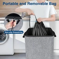 100L Large Laundry Hamper, 30.9'' Tall Laundry Basket With Removable Bag, Collapsible Laundry Hamper, Dirty Clothes Hamper For Bathroom Bedroom Drom Room, Grey Laundry Hamper For Toys Clothes Storage -Songmics Furniture Shop 51NudMeWw9L