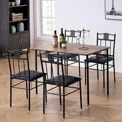 VECELO 3-Piece Dining Room Wooden Kitchen Table And Pu Cushion Chair Sets For Small Space, Retro Brown 24 VECELO 3-Piece Dining Room Wooden Kitchen Table And Pu Cushion Chair Sets For Small Space, Retro Brown -Songmics Furniture Shop 51Nwq0jVUhS. AC