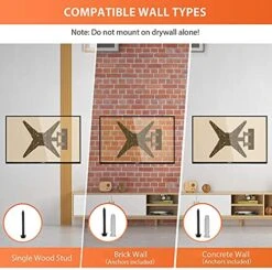 Full Motion TV Wall Mount For Most 23-55 Inch Flat Curved TVs, Single Stud Wall Bracket TV Mount With Swivel Articulating Extension Tilt Arm, Max VESA 400x400mm Up To 88lbs By Perlegear, PGMF5 -Songmics Furniture Shop 51NxtrqDn3S