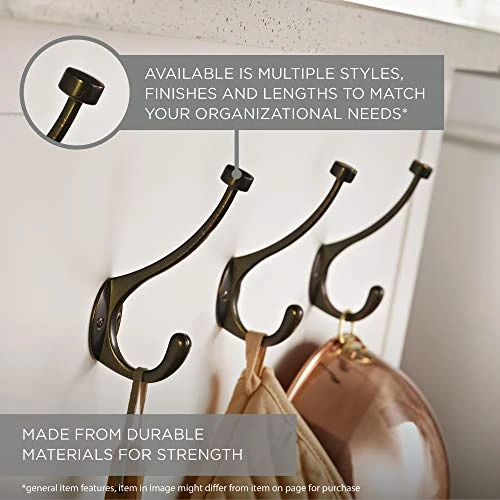 Franklin Brass Curlique Hook Wall Hooks 5-Pack, Flat Black, CURL5PK-FB-R 3 Franklin Brass Curlique Hook Wall Hooks 5-Pack, Flat Black, CURL5PK-FB-R - Image 3