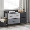 MDesign Wide Dresser Chest With 5 Removable Fabric Drawers - Furniture Storage Unit With Steel Frame And Wood Top For Bedroom, Office, Home Organization - Gray/Multi-Color/Black