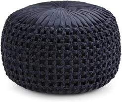 SIMPLIHOME Margo Round Pouf, Footstool, Upholstered In Multi Color Hand Braided Jute, For The Living Room, Bedroom And Kids Room, Boho, , -Songmics Furniture Shop 51OE5REY1fL. AC