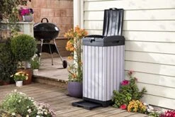 Keter Rockford Resin 38 Gallon Trash Can With Lid And Drip Tray For Easy Cleaning - Perfect For Patios, Kitchens, And Outdoor Entertaining -Songmics Furniture Shop 51OKZ5pRLZL