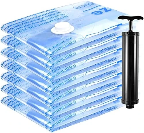 Vacuum Storage Bags 7 Jumbo, Space Saver Sealer Bags With Travel Hand Pump, Airtight Compression Bags For Clothes, Pillows, Comforters, Blankets, Bedding 7 Vacuum Storage Bags 7 Jumbo, Space Saver Sealer Bags With Travel Hand Pump, Airtight Compression Bags For Clothes, Pillows, Comforters, Blankets, Bedding - Image 7