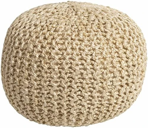 Kaumakani Natural Wicker Jute Round Pouf - Ottoman Style Braided Woven Foot Stool - Natural Fiber Round Cylinder Ottoman - 100% Polybead Fill - Beige, Brown- 19.75" X 16 11 Kaumakani Natural Wicker Jute Round Pouf - Ottoman Style Braided Woven Foot Stool - Natural Fiber Round Cylinder Ottoman - 100% Polybead Fill - Beige, Brown- 19.75" X 16 - Image 11
