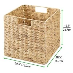 MDesign Natural Woven Hyacinth Cube Organizer Basket With Handles, Storage For Bathroom, Laundry Room Shelf Or Nursery - Perfect For Cubby Storage Units - Hold Blankets And Books - 6 Pack, Natural/Tan 11 MDesign Natural Woven Hyacinth Cube Organizer Basket With Handles, Storage For Bathroom, Laundry Room Shelf Or Nursery - Perfect For Cubby Storage Units - Hold Blankets And Books - 6 Pack, Natural/Tan -Songmics Furniture Shop 51OpCy3J0yL
