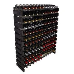 DisplayGifts Pine Wooden Wine Holder Stackable Modular Display Shelves Wine Rack Storage Stand Thick Wood Black 12 X 12 Rows 144 Slots -Songmics Furniture Shop 51OqXtcnT0L
