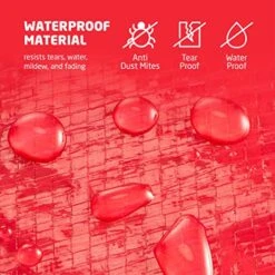 Zober Upright Christmas Tree Storage Bag - Fits 9 Ft Artificial Tree - Christmas Tree Bag W/Drawstring Hem, Zipper, And Carrying Handles - Plastic, Waterproof - Red -Songmics Furniture Shop 51OsL5wcnPL