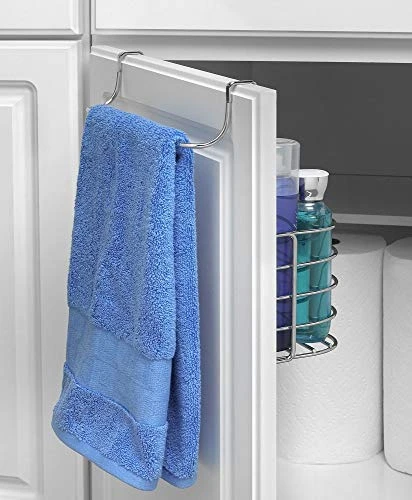 Spectrum Diversified Duo Over-The-Cabinet Towel Bar & Medium Basket, No Installation 2-in-1 Basket & Towel Bar, Under Sink Storage & Organization, Small, Chrome 4 Spectrum Diversified Duo Over-The-Cabinet Towel Bar & Medium Basket, No Installation 2-in-1 Basket & Towel Bar, Under Sink Storage & Organization, Small, Chrome - Image 4