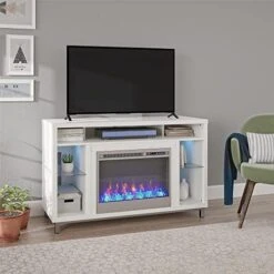 Ameriwood Home Fireplace TV Stand For TVs Up To 70", White,1822096COM (18.9 X 64.76 X 24.88 Inches) -Songmics Furniture Shop 51OzuUWqk0L. AC