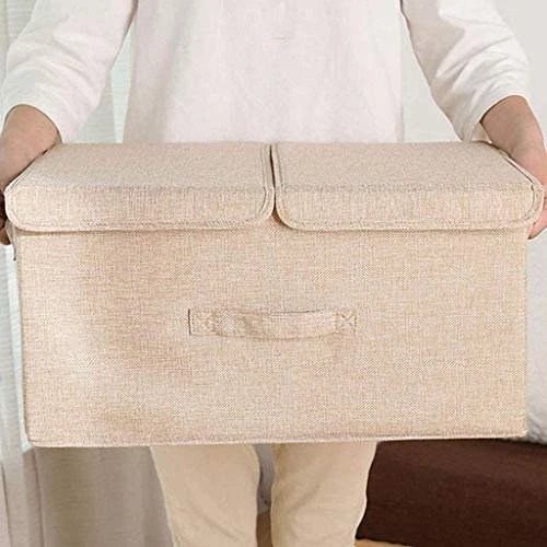 TEmkin Storage Box Collapsible Linen Fabric Clothing Basket Bins Toy Box Organizer Storage Box Organizer Storage Organizer 5 TEmkin Storage Box Collapsible Linen Fabric Clothing Basket Bins Toy Box Organizer Storage Box Organizer Storage Organizer - Image 5